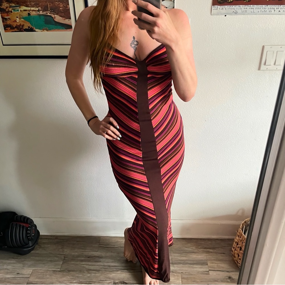 Striped Multicolor Maxi Dress